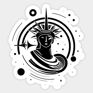 Geometric statue of liberty 4th July celebration independence day freedom symbol Sticker